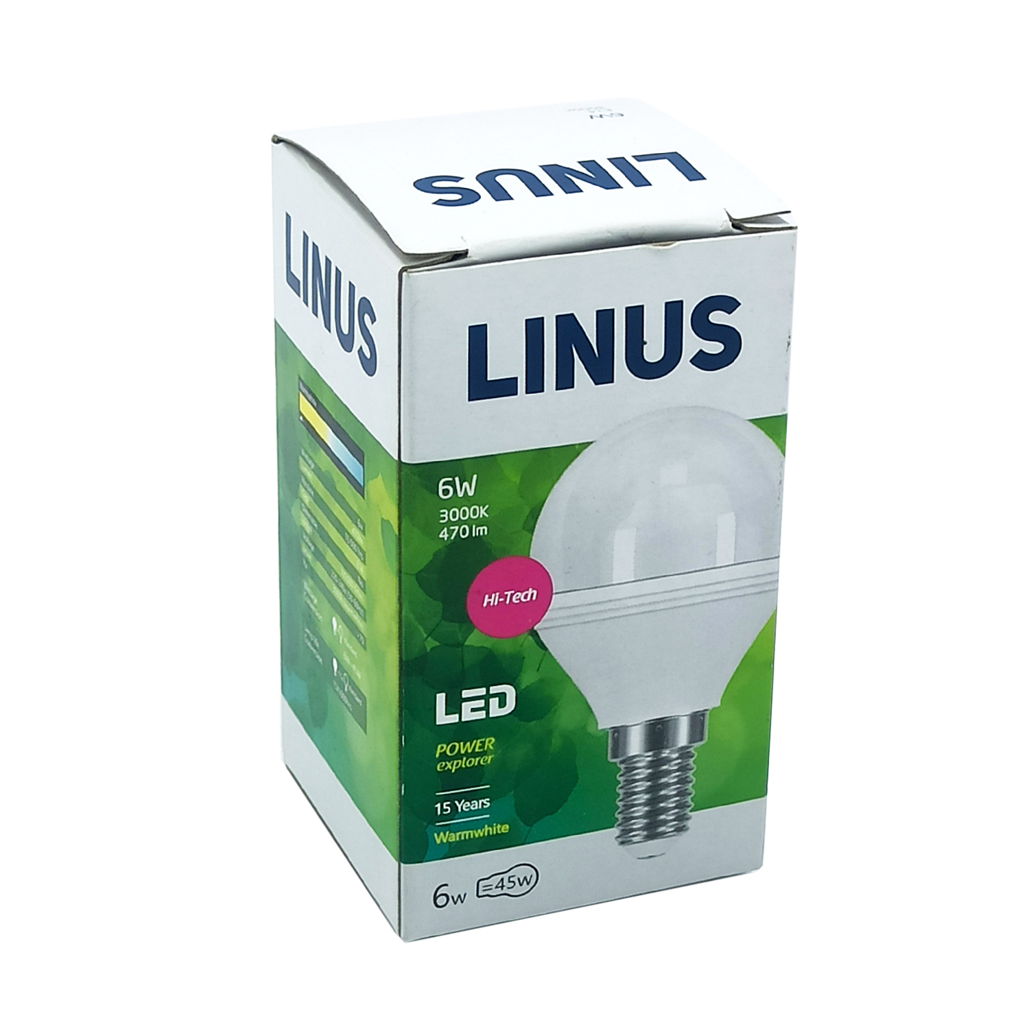 ნათურა ბურთი LINUS Lin30-8492 LED-6W E14 3000K — ნათურა და ვაზნა
